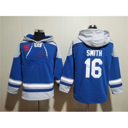 Men's Los Angeles Dodgers #16 Will Smith Blue Ageless Must-Have Lace-Up Pullover Hoodie
