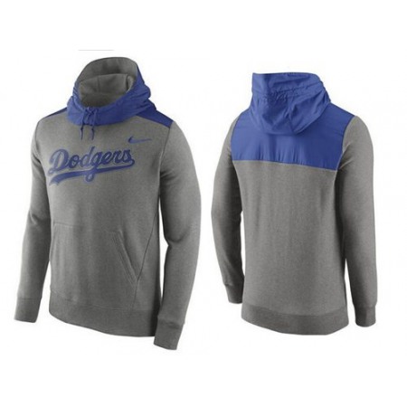 Men's Los Angeles Dodgers Nike Gray Cooperstown Collection Hybrid Pullover Hoodie