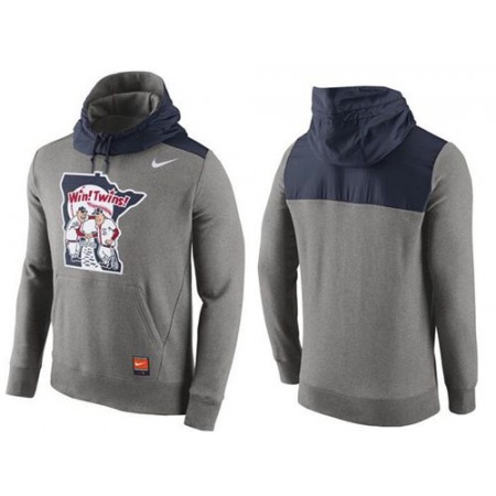 Men's Minnesota Twins Nike Gray Cooperstown Collection Hybrid Pullover Hoodie