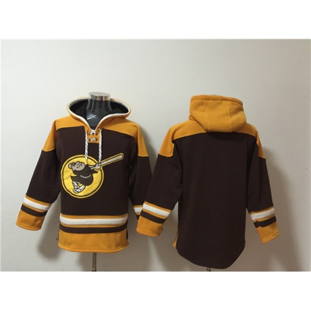 Men's San Diego Padres Blank Brown/Yellow Ageless Must-Have Lace-Up Pullover Hoodie