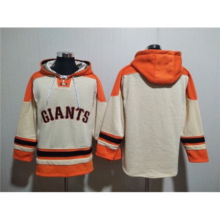 Men's San Francisco Giants Blank Cream Ageless Must-Have Lace-Up Pullover Hoodie