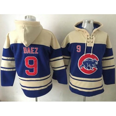 Cubs #9 Javier Baez Blue Sawyer Hooded Sweatshirt MLB Hoodie