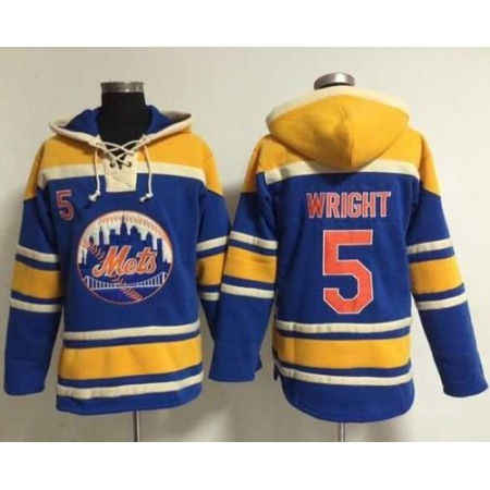 Mets #5 David Wright Blue Sawyer Hooded Sweatshirt MLB Hoodie