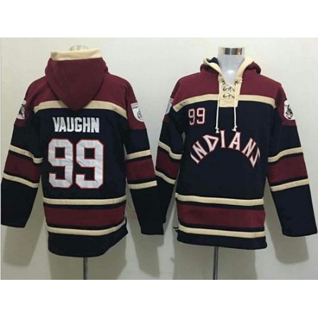 indians #99 Ricky Vaughn Black Sawyer Hooded Sweatshirt MLB Hoodie