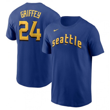 Men's Seattle Mariners #24 Ken Griffey Jr. Royal 2023 City Connect Name & Number T-Shirt
