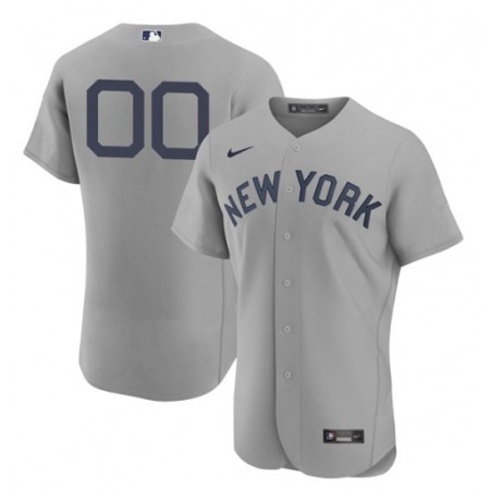 Men's New York Yankees Customized 2021 Grey Field of Dreams Flex Base Stitched Baseball Jersey