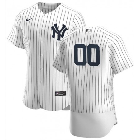 Men's New York Yankees White Customized Stitched MLB Jersey