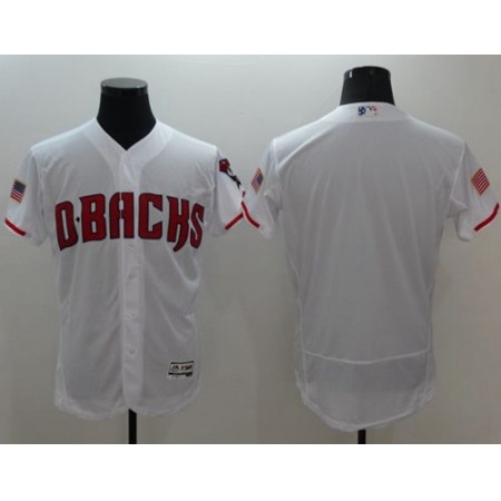 Diamondbacks Blank White Fashion Stars & Stripes Flexbase Authentic Stitched MLB Jersey