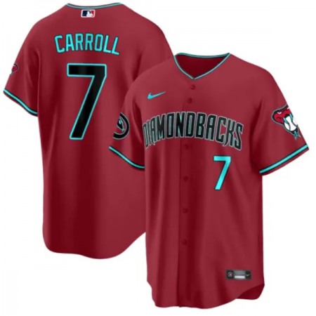 Men's Arizona Diamondbacks #7 Corbin Carroll 2023/24 Red Cool Base Stitched Baseball Jersey