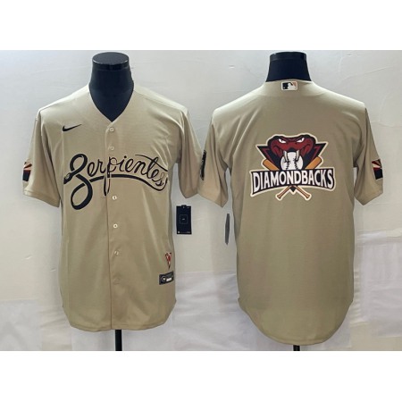 Men's Arizona Diamondbacks Cream City Connect Team Big Logo Cool Base Stitched Baseball Jersey