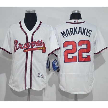 Braves #22 Nick Markakis White Flexbase Authentic Collection Stitched MLB Jersey