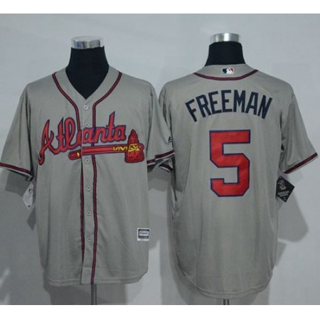 Braves #5 Freddie Freeman Grey New Cool Base Stitched MLB Jersey