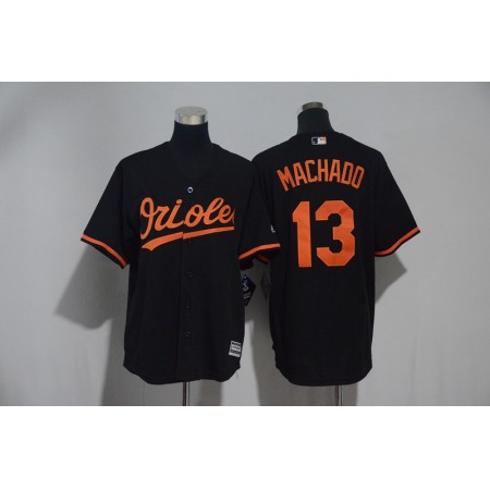 Men's Baltimore Orioles #13 Manny Machado Black Cool Base Stitched MLB Jersey