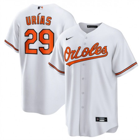 Men's Baltimore Orioles #29 Ramon Urias White Cool Base Stitched Jersey