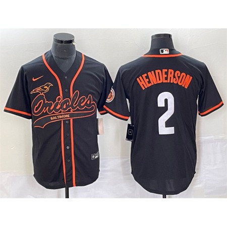 Men's Baltimore Orioles #2 Gunnar Henderson Black City Connect Cool Base Stitched Baseball Jersey