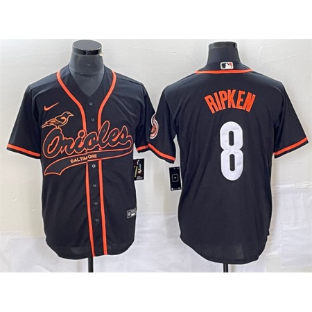 Men's Baltimore Orioles #8 Cal Ripken Jr. Black City Connect Cool Base Stitched Baseball Jersey
