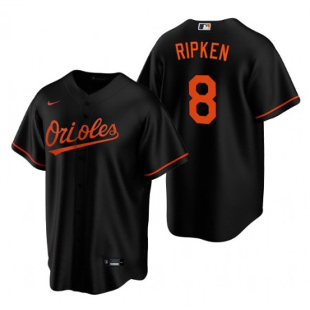 Men's Baltimore Orioles #8 Cal Ripken Jr. Black Cool Base Stitched Jersey