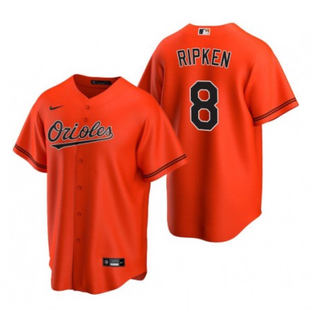 Men's Baltimore Orioles #8 Cal Ripken Jr. Orange Cool Base Stitched Jersey