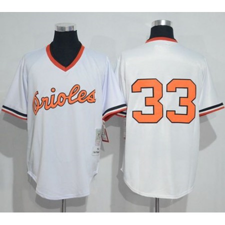 Mitchell And Ness 1985 Orioles #33 Eddie Murray White Throwback Stitched MLB Jersey