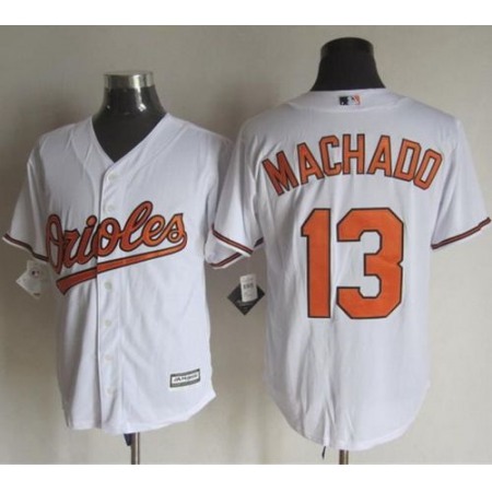 Orioles #13 Manny Machado White New Cool Base Stitched MLB Jersey