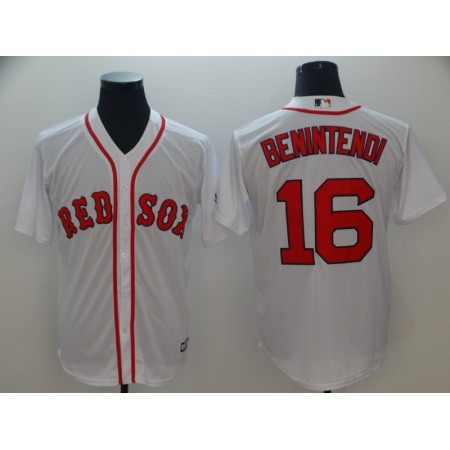Men's Boston Red Sox #16 Andrew Benintendi Majestic White Cool Base Player Stitched MLB Jersey