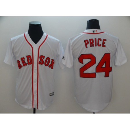 Men's Boston Red Sox #24 David Price Majestic White Cool Base Player Stitched MLB Jersey