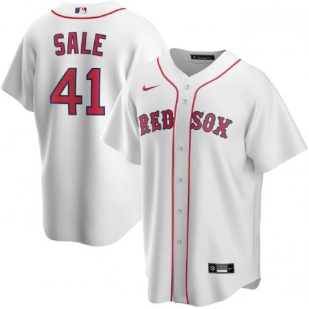 Men's Boston Red Sox #41 Chris Sale White Cool Base Stitched Jersey