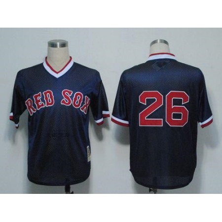 Mitchell And Ness 1991 Red Sox #26 Wade Boggs Dark Blue Stitched Throwback MLB Jersey