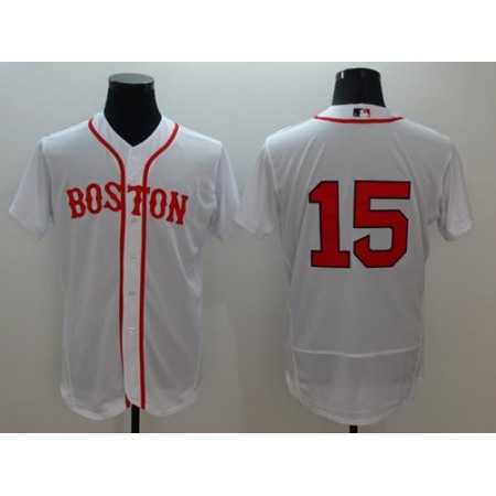 Red Sox #15 Dustin Pedroia White Flexbase Authentic Collection Alternate Home Stitched MLB Jersey