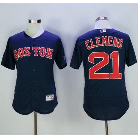 Red Sox #21 Roger Clemens Navy Blue Flexbase Authentic Collection Stitched MLB Jersey