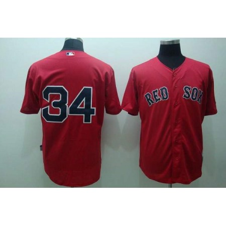 Red Sox #34 David Ortiz Stitched Red MLB Jersey