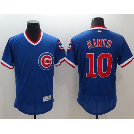 Cubs #10 Ron Santo Blue Flexbase Authentic Collection Cooperstown Stitched MLB Jersey