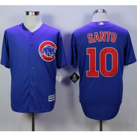 Cubs #10 Ron Santo Blue New Cool Base Stitched MLB Jersey