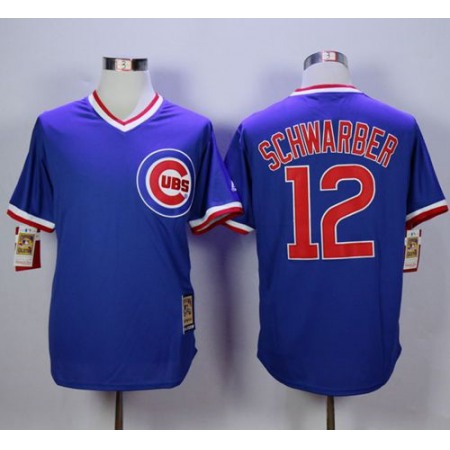Cubs #12 Kyle Schwarber Blue Cooperstown Stitched MLB Jersey