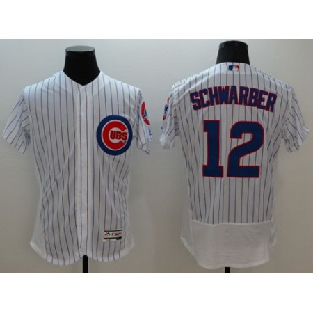 Cubs #12 Kyle Schwarber White Flexbase Authentic Collection Stitched MLB Jersey