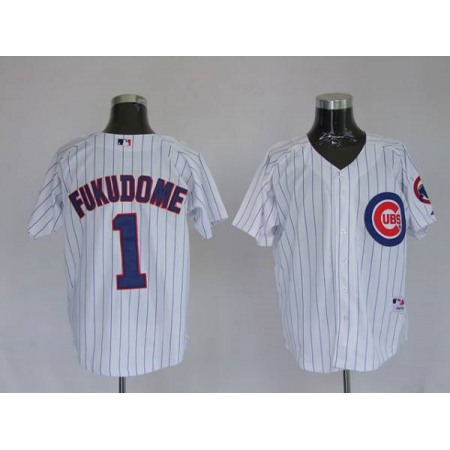 Cubs #1 Kosuke Fukudome Stitched White MLB Jersey