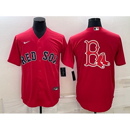 Men's Boston Red Sox Red Team Big Logo Cool Base Stitched Jersey