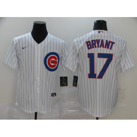 Men's Chicago Cubs #17 Kris Bryant White Cool Base Stitched MLB Jersey