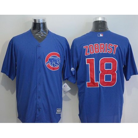 Cubs #18 Ben Zobrist Blue New Cool Base Stitched MLB Jersey