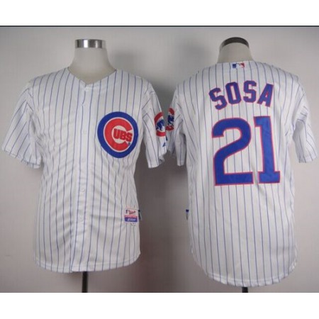 Cubs #21 Sammy Sosa White Home Cool Base Stitched MLB Jersey