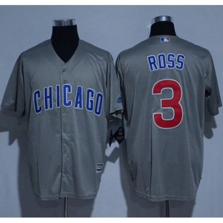 Cubs #3 David Ross Grey New Cool Base Stitched MLB Jersey