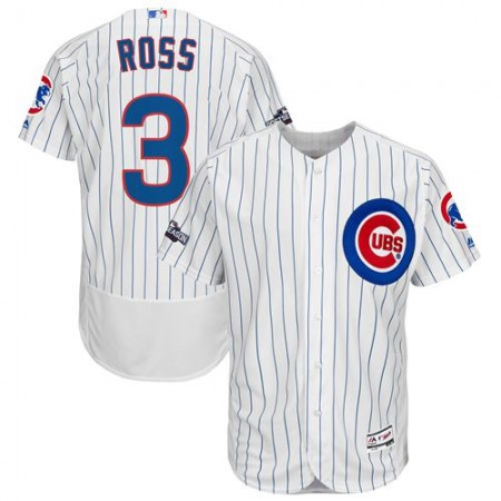 Cubs #3 David Ross White(Blue Strip) Flexbase Authentic Collection Stitched MLB Jersey