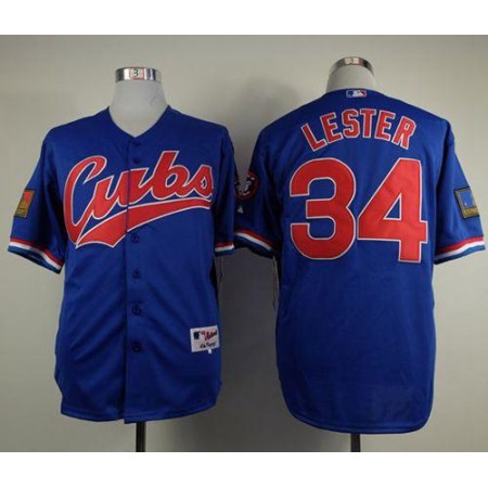 Cubs #34 Jon Lester Blue 1994 Turn Back The Clock Stitched MLB Jersey