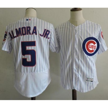 Cubs #5 Albert Almora Jr. White Flexbase Authentic Collection Stitched MLB Jersey