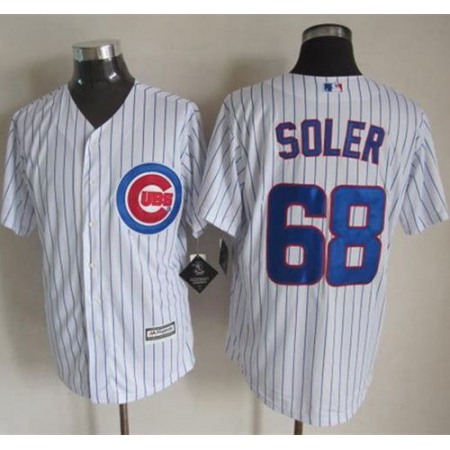 Cubs #68 Jorge Soler White Strip New Cool Base Stitched MLB Jersey