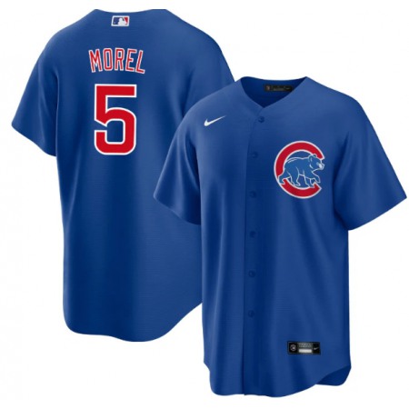 Men's Chicago Cubs #5 Christopher Morel Chicago Blue Cool Base Stitched Baseball Jersey