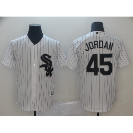 Men's Chicago White Sox #45 Michael Jordan White Cool Base Stitched MLB Jersey