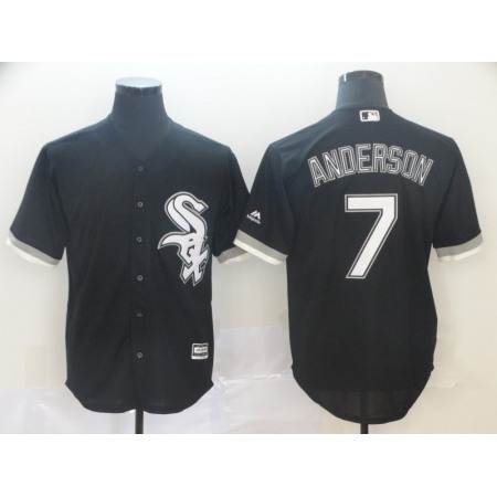 Men's Chicago White Sox #7 Tim Anderson Black Cool Base Stitched MLB Jersey
