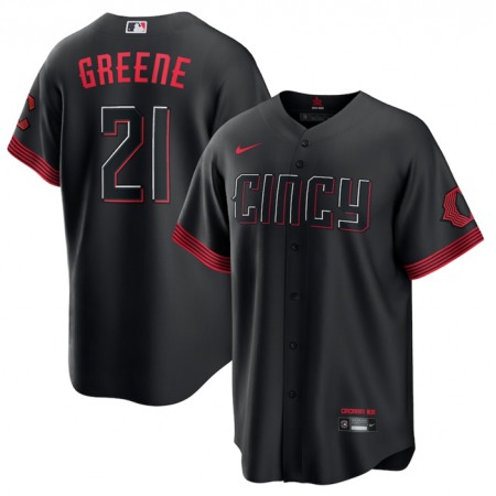 Men's Cincinnati Reds #21 Hunter Greene 2023 City Connect Cool Base Stitched Baseball Jersey