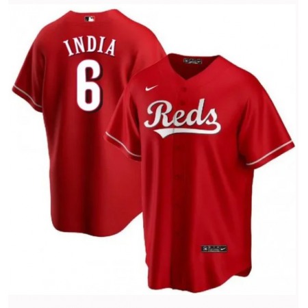 Men's Cincinnati Reds #6 Jonathan india Red Cool Base Stitched Baseball Jersey